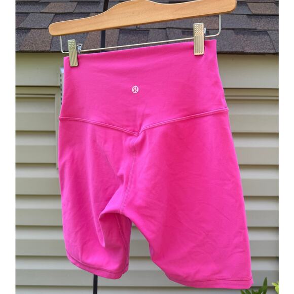 Lululemon 7” Align Biker Short Sonic Pink High Rise Activewear Mid-Thigh Size 6 - Picture 1 of 12